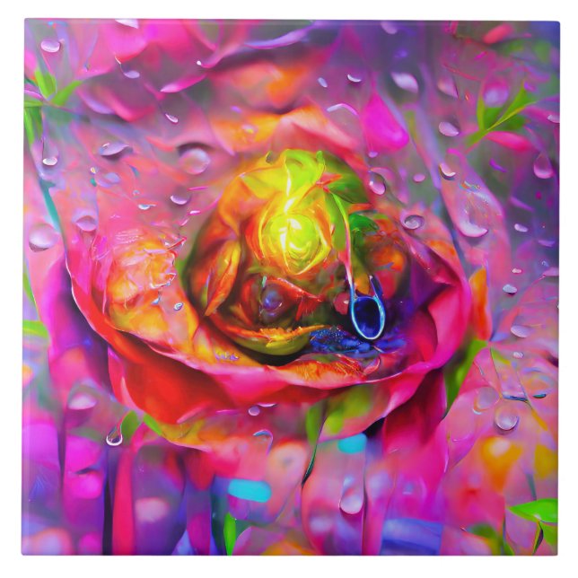 Surreal Floral Art Tile (Front)