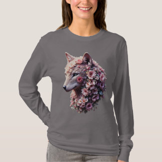 Surreal Floral Fox Dreamy Fantasy Illustration T-Shirt