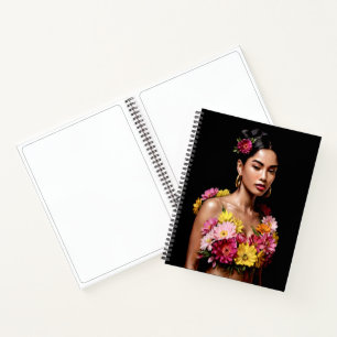 Surreal Flower Girl Dark Boho Aesthetic Notebook