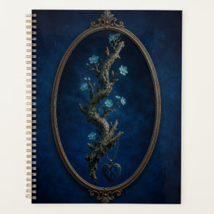 surreal flower in cosmot Hardcover Spiral Notebook Planner
