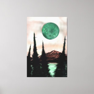 Surreal Forest Moon Land Statement Piece Canvas Print