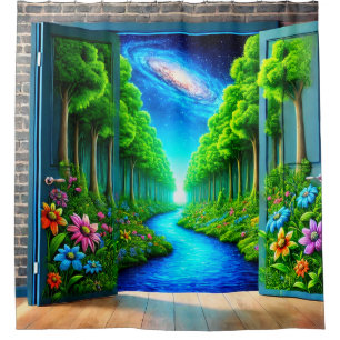 Surreal Forest Portal Landscape Shower Curtain