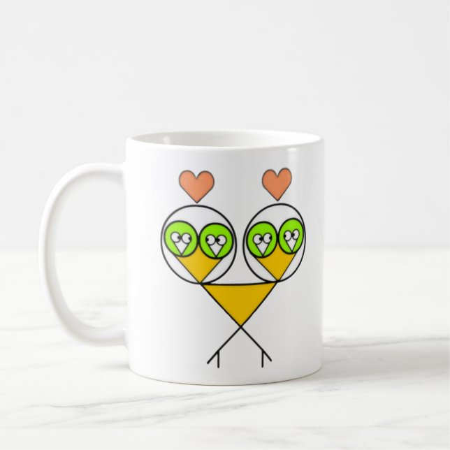 Surreal Fractal Lovebirds Mug (Left)