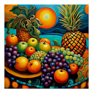 Surreal fruit 4 poster