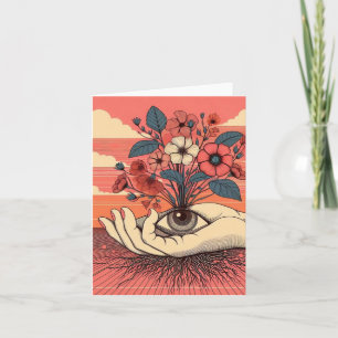 Surreal Gardeners Hand with eye all occasions  Card