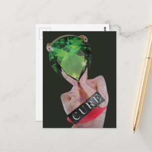 Surreal Gemstone Lady Collage Postcard