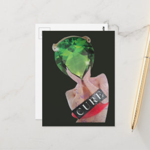 Surreal Gemstone Lady Collage Postcard