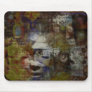 Surreal ghost mask mouse mat