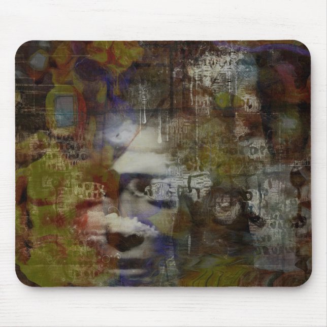 Surreal ghost mask mouse mat (Front)