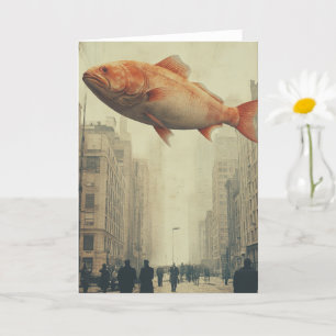 Surreal Giant Fish in The Sky Card