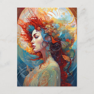 Surreal Goddess Queen Fantasy Art Postcard