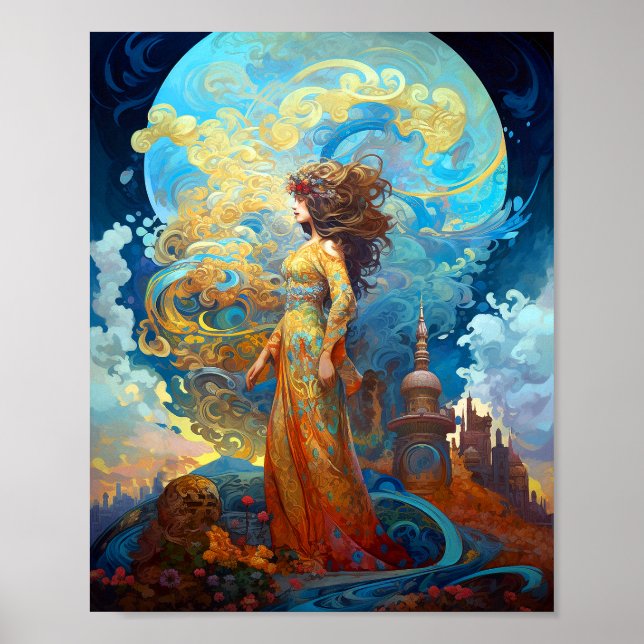 Surreal Goddess Queen Fantasy Art Poster (Front)