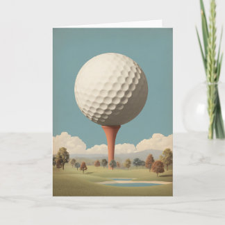 Surreal Golf Ball Landscape Card