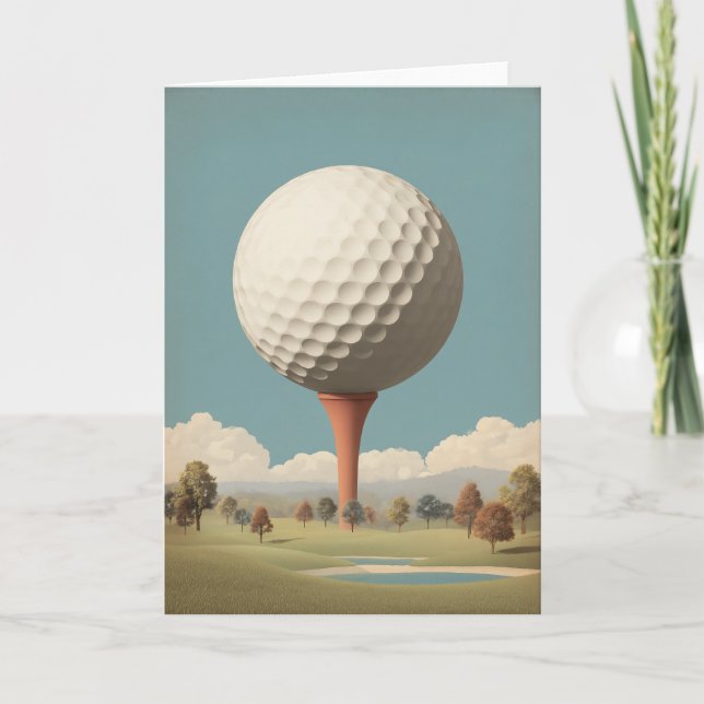 Surreal Golf Ball Landscape Card (Front)