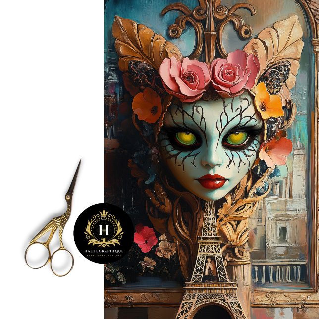 Surreal Gothic Eiffel Tower Gargoyle Decoupage  Tissue Paper (Creator Uploaded)