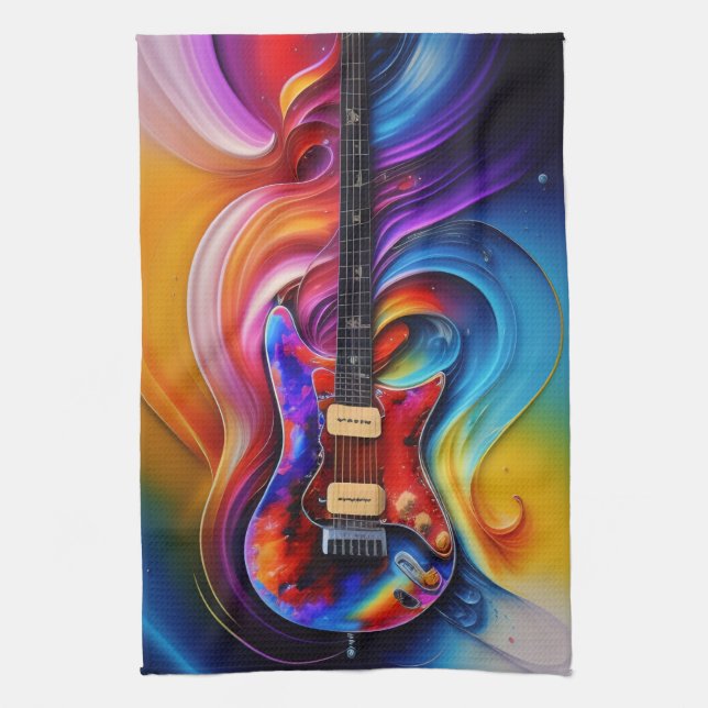 Surreal Guitar Tea Towel (Vertical)