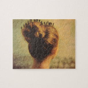 Surreal Hair With Tiny People Jigsaw Puzzle
