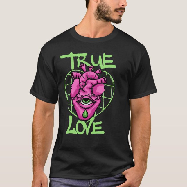 Surreal Heart with Eye streetwear T-Shirt (Front)