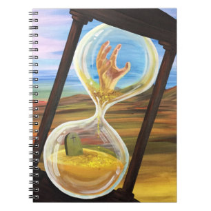 Surreal Hourglass Memento Mori Gothic Desert Art Notebook