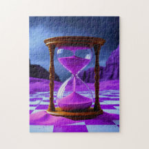 Surreal Hourglass with Purple Sand