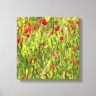 Surreal Hypnotic Poppies Canvas Print