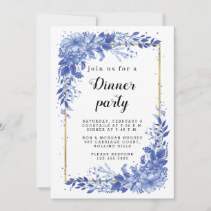 Surreal Indigo Bouquet - Party Invitation, wedding Save The Date