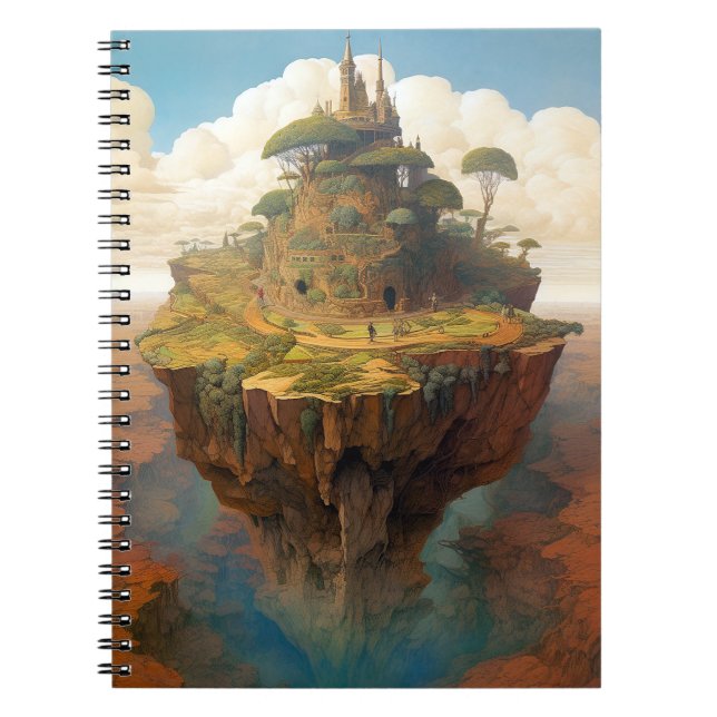 Surreal Island Landscape Fantasy Art Notebook (Front)
