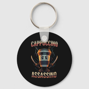 Surreal Italian Brainrot Cappuccino Ino Funny Meme Key Ring