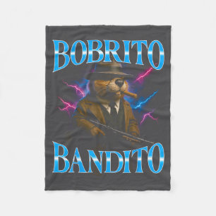 Surreal Italian Brainrot Meme Bobrito Bandito Funn Fleece Blanket