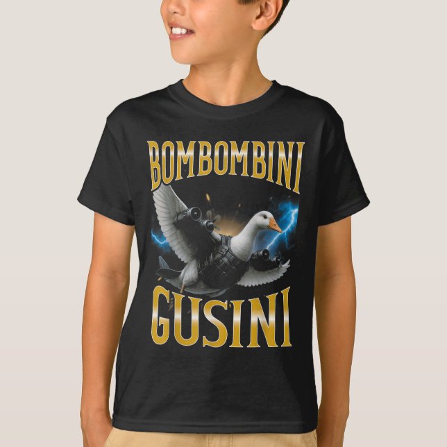 Surreal Italian Brainrot Meme Bombombini Gusini Fu T-Shirt (Front)