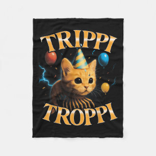 Surreal Italian Brainrot Meme Trippi Troppi Funny  Fleece Blanket