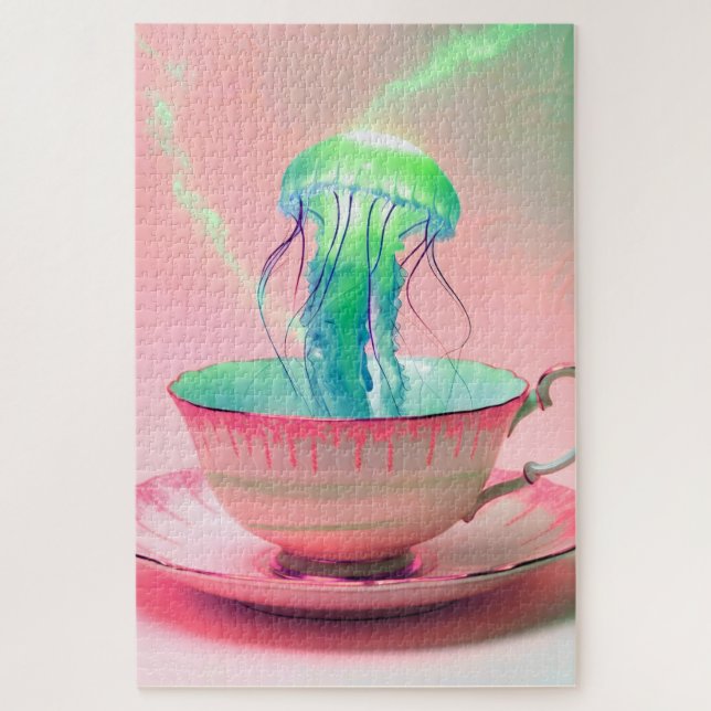 Surreal Jellyfish in Teacup Jigsaw Puzzle (Vertical)