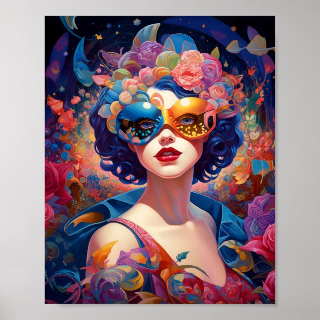 Surreal Lady Fantasy Art Poster (Front)