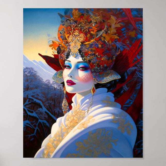 Surreal Lady Fantasy Art Poster (Front)