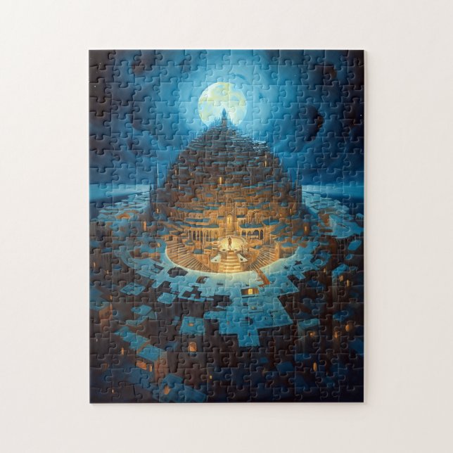 Surreal Landscape City Maze Fantasy Art Jigsaw Puzzle (Vertical)