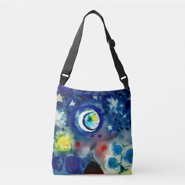 Surreal Landscape Cross-Body Tote (Front)