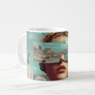 Surreal Landscape Vision, Surreal female portrait  Coffee Mug