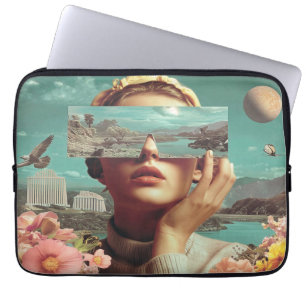 Surreal Landscape Vision, Surreal female portrait  Laptop Sleeve