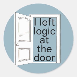 Surreal logic party, modern surrealism classic round sticker