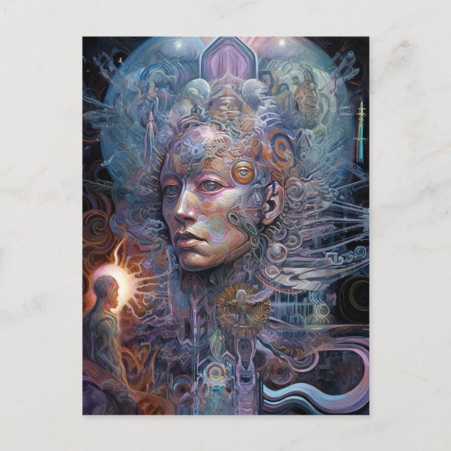 Surreal Man Visionary Art Postcard (Front)