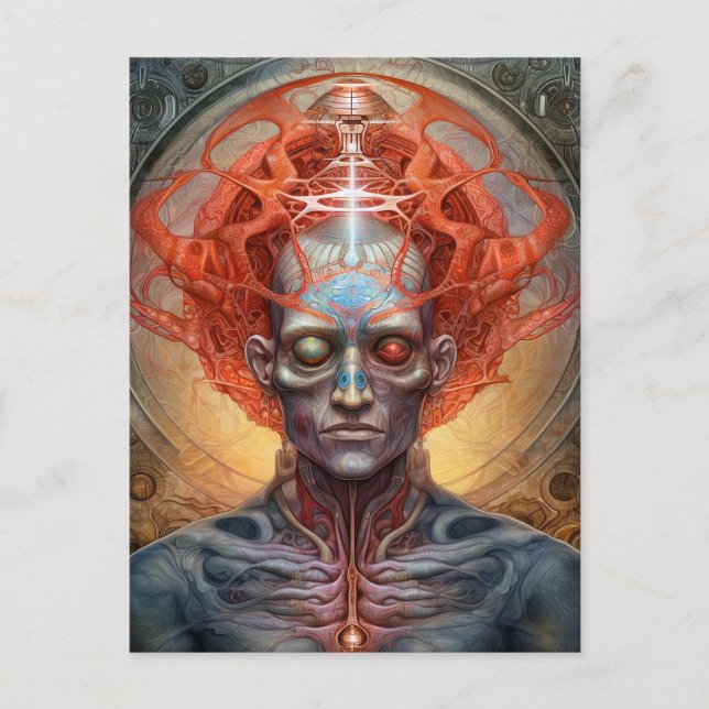 Surreal Man Visionary Art Postcard (Front)