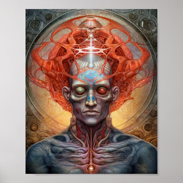 Surreal Man Visionary Art Poster (Front)