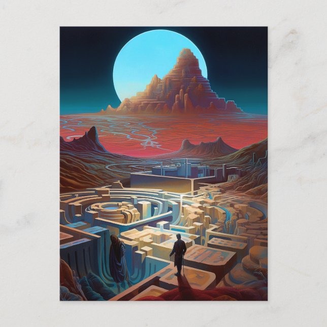 Surreal Maze Landscape Postcard (Front)