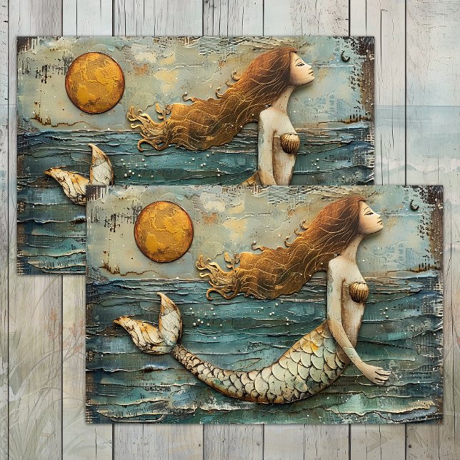 SURREAL MERMAID MIXED MEDIA DECOUPAGE TISSUE PAPER (SURREAL MERMAID MIXED MEDIA DECOUPAGE TISSUE PAPER)