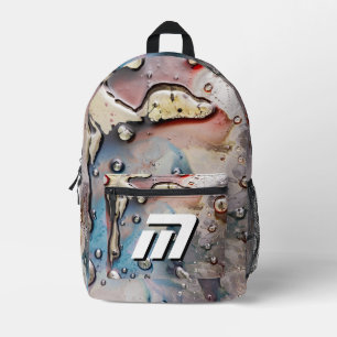 Surreal Metallic Fluid Art Custom Quote Backpack