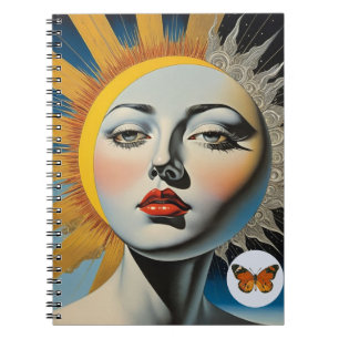 Surreal Moon Face Notebook Journal