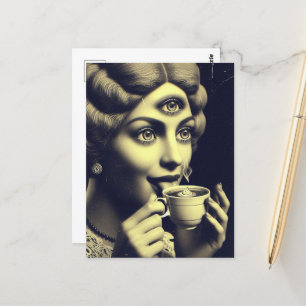Surreal Morning Coffee Postcard