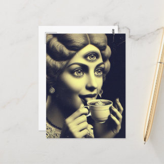 Surreal Morning Coffee Postcard