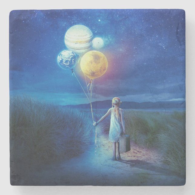 Surreal Moving to Her Future  Stone Coaster (Front)