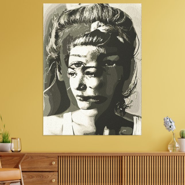 Surreal Multi-Eyed Portrait – Abstract Psychedelic Canvas Print (Insitu(LivingRoom))
